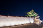 Gyeongbokgung Palace At Night In Seoul, South Korea Stock Photo