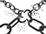 3d Chain Breaking Stock Photo