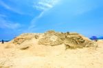 Busan, South Korea - June 1: Sand Sculptures At The Busan Sand Festival On June 1, 2015 In Busan, South Korea Stock Photo