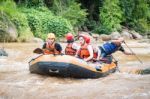 Whitewater Rafting On The Rapids Of  Maetang River On June 15, 2 Stock Photo