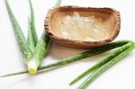 Aloe Vera Gel  On White Background Stock Photo