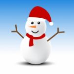 Snowman In Winter Stock Photo