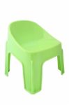 Green Plastic Chair Stock Photo