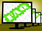 Faq On Monitors Shows Faqs Frequently Asked Questions Online Stock Photo