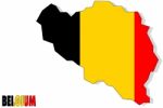 Belgium Map With Flag Stock Photo