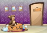 Cartoon  Illustration Interior Kid Room With Separated Layers Stock Photo