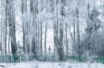 Old Cemetery At Abandoned  Village Stock Photo