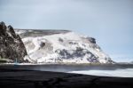 Reynisfjara Volcanic Beach In Winter Stock Photo