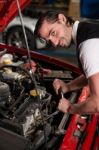 Auto Mechanic Portrait Stock Photo