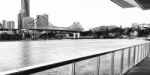 Story Bridge In Brisbane. Black And White Stock Photo