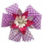 Violet Bow With Flower Stock Photo