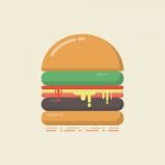 Retro Flat Hamburger Stock Photo