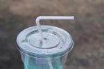 White Drinking Straw Stock Photo