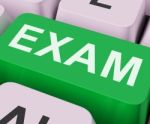 Exam Key Shows Examination Exams Or Web Test Stock Photo