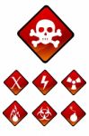 Warning Sign Icons Stock Photo