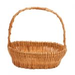 Empty Wicker Basket Stock Photo