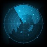 Technology Digital Future Abstract Radar Screen Map Background Stock Photo