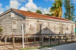 Wooden Buildings In Caye Caulker, Belize Stock Photo