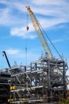 Drilling Platform Under Construction Stock Photo