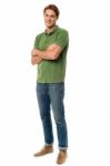 Young Casual Guy, Full Length Shot Stock Photo