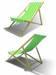 Green Deck Chairs Stock Photo