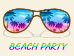 Beach Party Indicates Ocean Parties And Fun Stock Photo