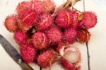 Fresh Rambutan Fruits Stock Photo