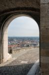 Entrance Arch To Citta Alta Bergamo Stock Photo