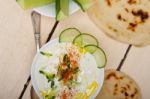 Arab Middle East Goat Yogurt And Cucumber Salad Stock Photo