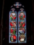 Stained Glass Window In The Basilica St Seurin In Bordeaux Stock Photo