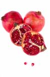 Pomegranates On White Stock Photo