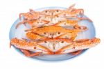 Steam Food Crab On Dish Stock Photo