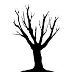 Black Tree Without Leaves Set Stock Photo