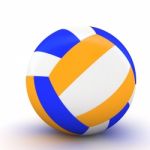 3d Volleyball Isolated On White Background Stock Photo