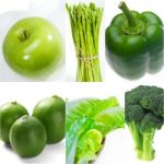 Green Healthy Food Collage Collection Stock Photo