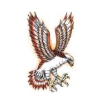 Osprey Sea Hawk Swooping Tattoo Stock Photo