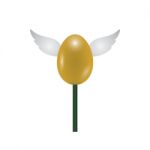 Egg Gold Fly Wing Lollipop Sweet Realistic Design  Illustr Stock Photo