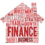 Business & Finance Related Word Cloud Background Stock Photo