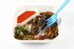 Spicy Herb Fried Insect Stock Photo