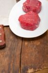 Raw Beef Filet Mignon Stock Photo