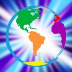 Global Globe Represents Vibrant Planet And Globalisation Stock Photo