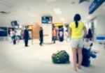 Blurred Crowd Of Tourist In The Airport Stock Photo