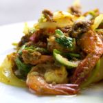 Fried Shrimp Curry Stock Photo