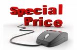 Special Price Connected To A Computer Mouse Stock Photo