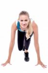 Healthy Young Woman Preparing For A Run Stock Photo