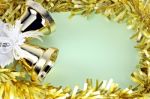 Decorations Yellow Ribbon For Christmas And New Year Stock Photo