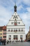 Market Place Square In Rothenburg Stock Photo