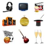 Entertainment Icons Stock Photo