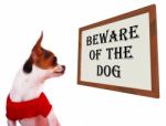 Beware Of The Dog Sign Stock Photo