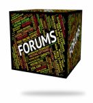 Forums Word Representing Communication Chat And Text Stock Photo